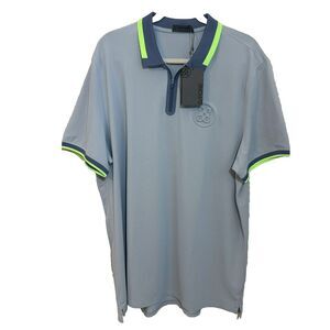 G/FORE Golf Embossed Logo Ribbed Collar Quarter Zip Tech Pique Polo Shirt XXL